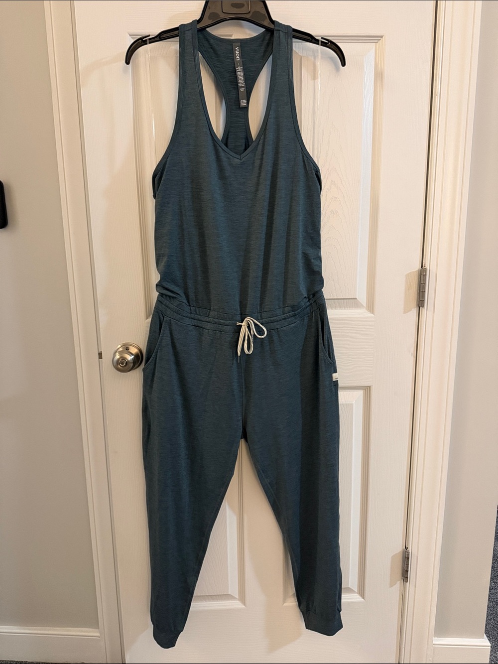 Vuori Lux Jumpsuit with Drawstring Waist - Jade Heather